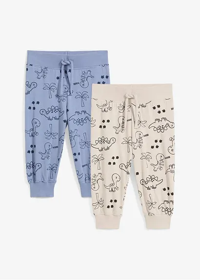 bonprix Coole Hose mit Dino-Print - mattblau+steingrau bedruckt Black Friday Preise