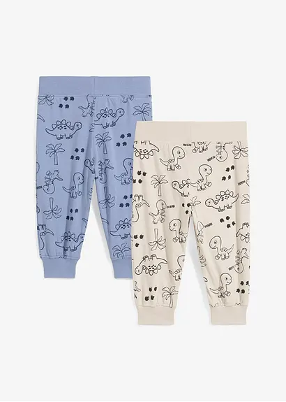 bonprix Coole Hose mit Dino-Print - mattblau+steingrau bedruckt Black Friday Preise