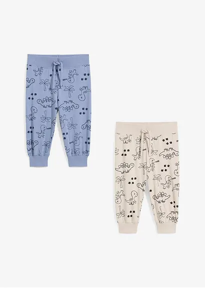 bonprix Coole Hose mit Dino-Print - mattblau+steingrau bedruckt Black Friday Preise