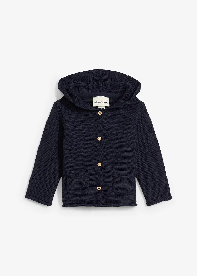 bonprix Baby Strickjacke mit Kapuze - blau - Kinder Rabatte dieses Monats