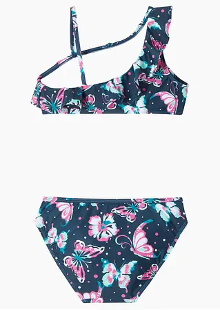 bonprix Schöner Bikini mit Schmetterlingen - dunkelblau bedruckt - Kinder Angebote