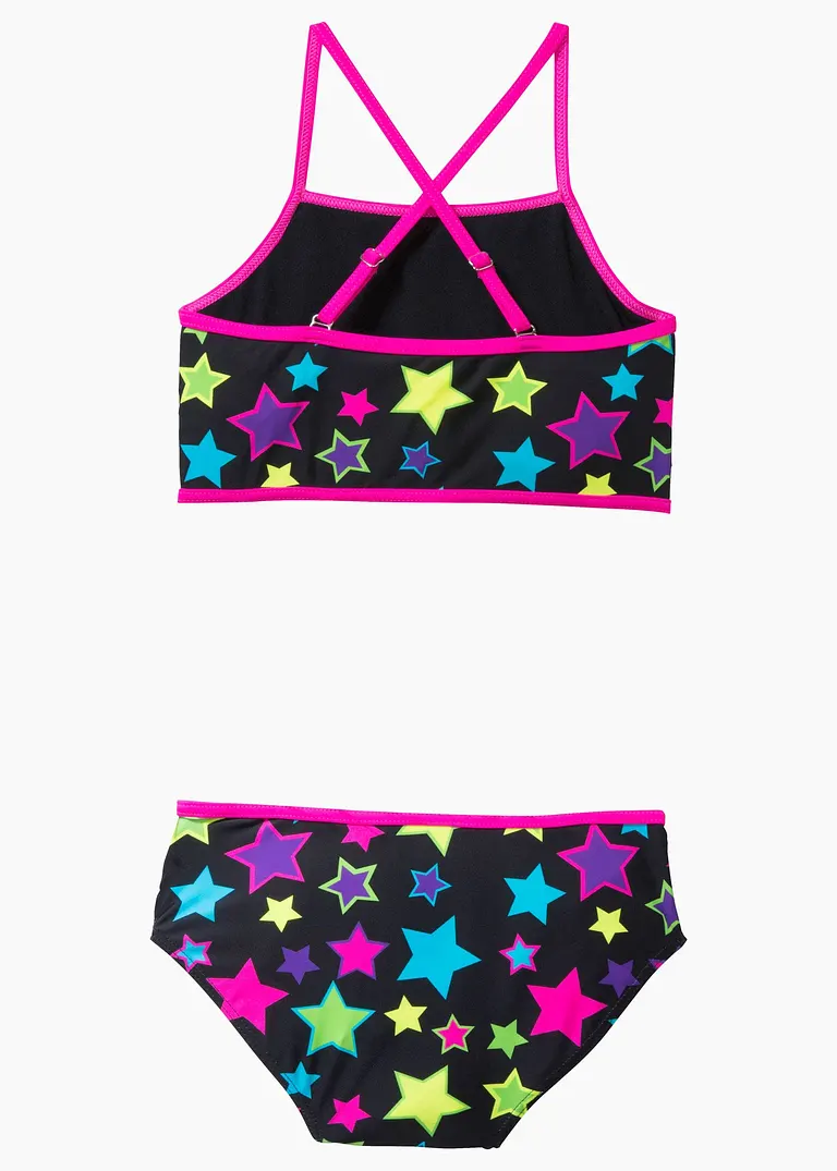 bonprix Farbenfroher Bikini für Mädchen mit verstellbaren Trägern aus nachhaltiger Badeware Günstiger Verkauf