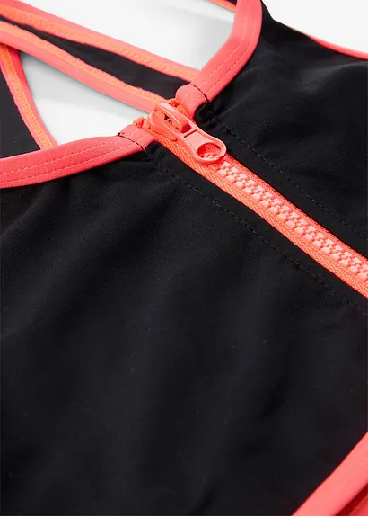 bonprix Sportlicher Bikini mit Reißverschluss Detail und Säumen in Kontrastfarbe Blitzverkäufe