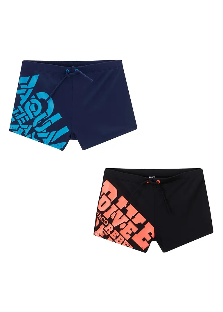 bonprix Tolle Badehose mit Print im 2er Pack - dunkelblau/schwarz Großer Ausverkauf