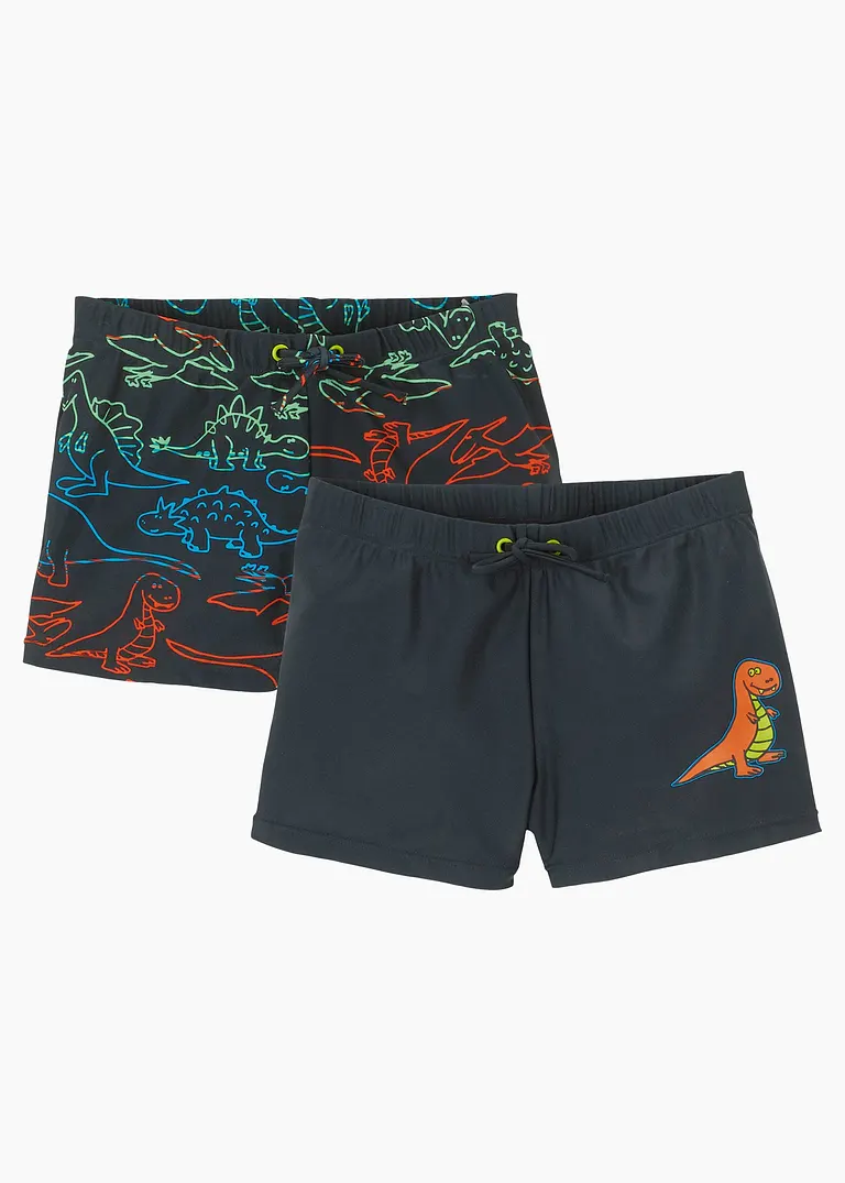 bonprix Coole Badeshorts mit Print - schwarz - Kinder Preisnachlass
