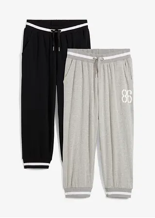 bonprix Lässige Kinder Jogginghose in 3/4 Länge im 2er Pack. Mit seitlichen Eingriffstaschen Valentinstagsangebot