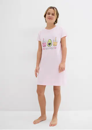 bonprix Tolle Mädchen Nachthemden mit Avocado und Bubble Tea Druck und Bio-Baumwolle im 2er Pack Lagerräumung