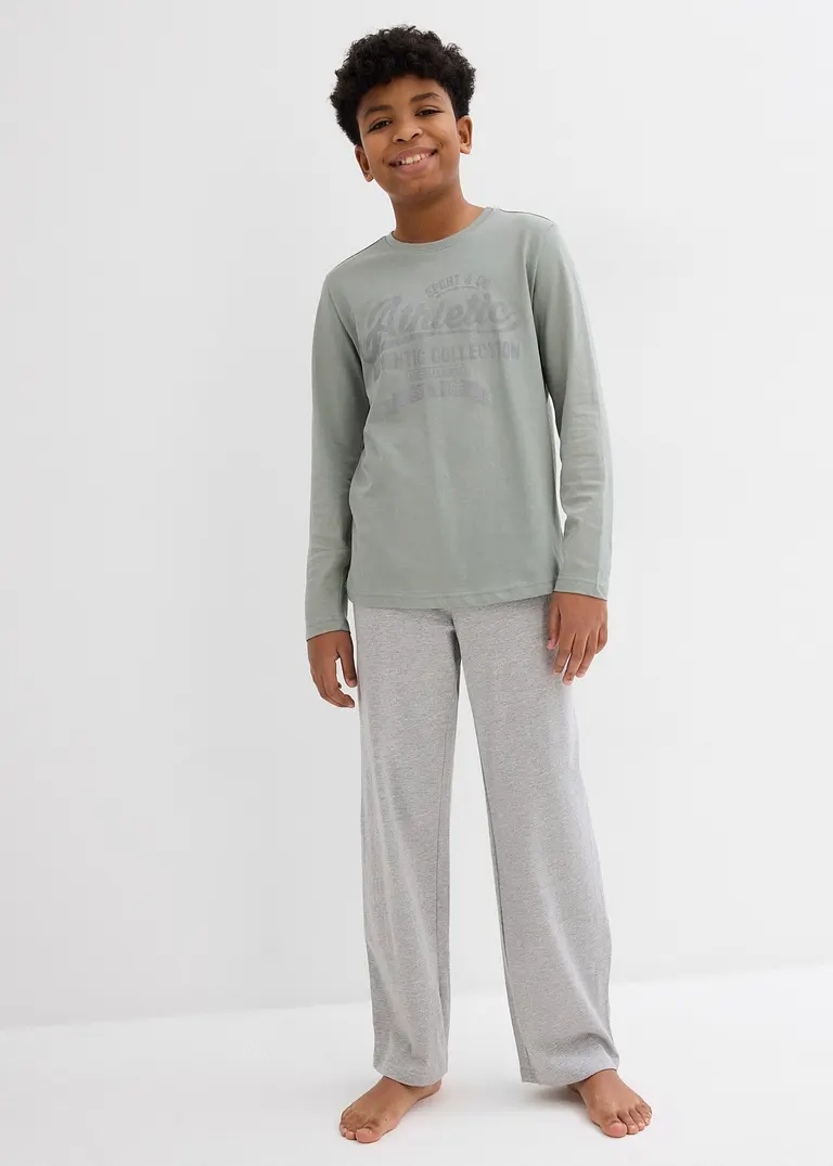 bonprix Lässiger Jungen Pyjama mit Bio-Baumwolle - Kinder Große Rabatte