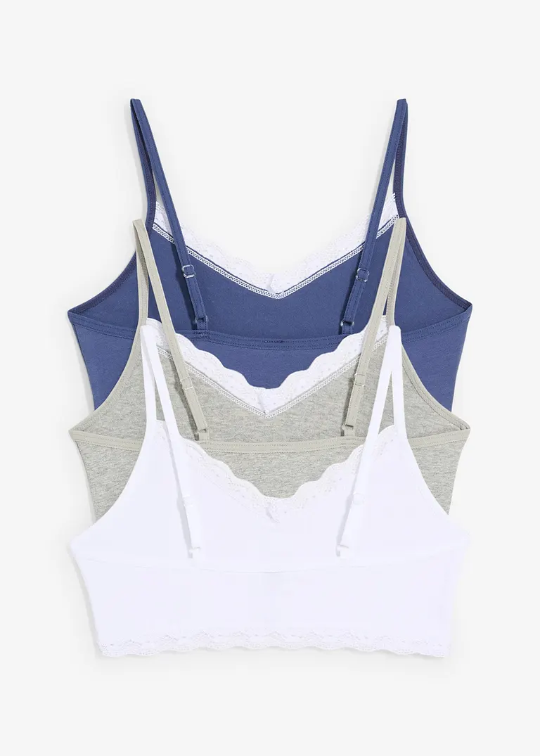 bonprix Schönes Mädchen Bustier mit Spitze in verschiedenen Farben im 3er Pack Tägliche Deals