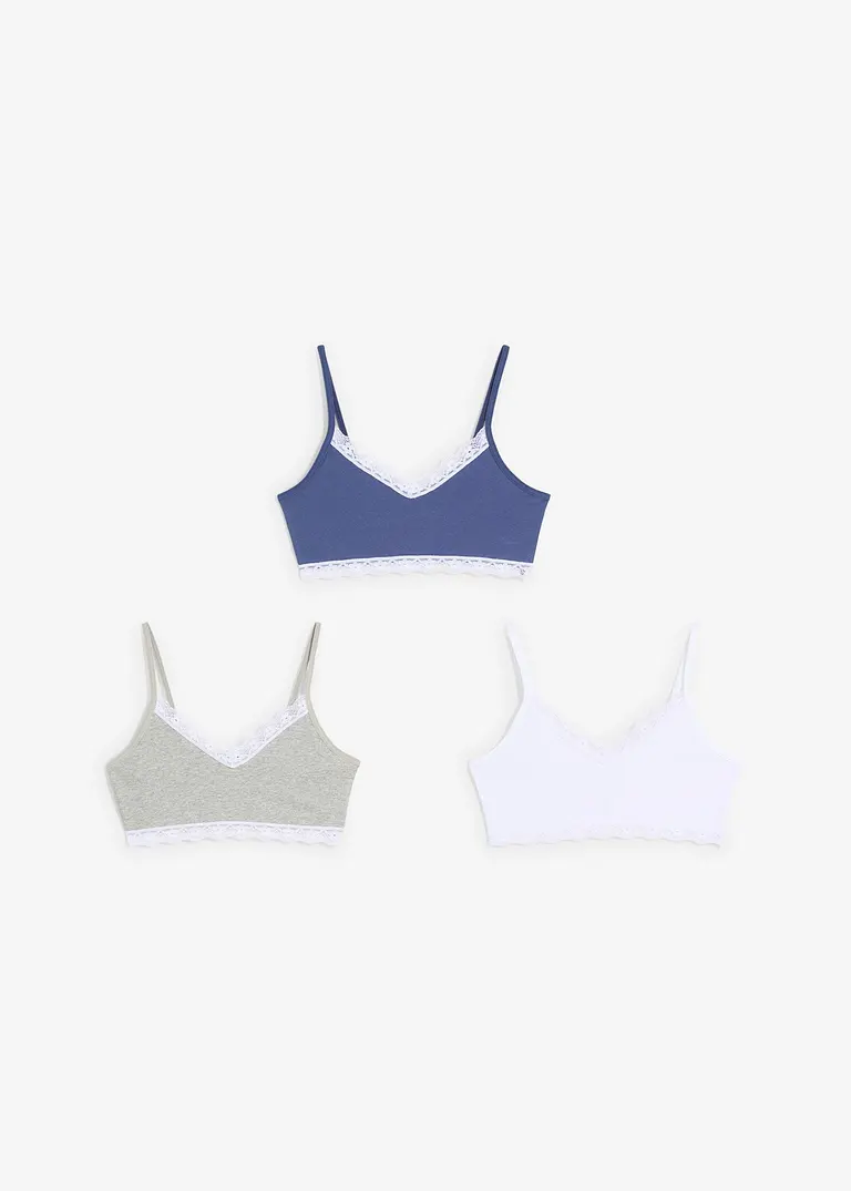 bonprix Schönes Mädchen Bustier mit Spitze in verschiedenen Farben im 3er Pack Tägliche Deals