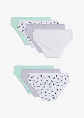 bonprix Schöner Mädchen Slip im 7er Pack. - weiß bedruckt+puderlila+mint Letzte 2 Tage
