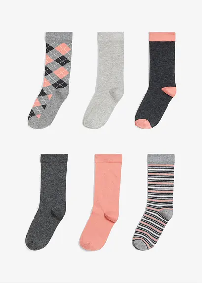 bonprix Hübsche Socken im Multipack - lachs/grau gemustert Bis zu 65% Rabatt