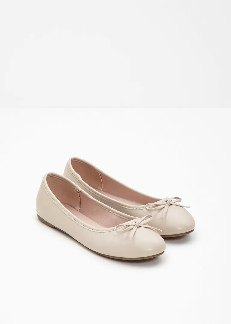 bonprix Zeitlose Ballerina mit Schleife - beige - Damen Vierteljährliche Förderung