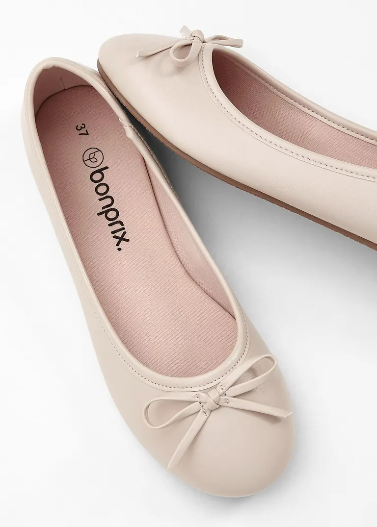 bonprix Zeitlose Ballerina mit Schleife - beige - Damen Vierteljährliche Förderung
