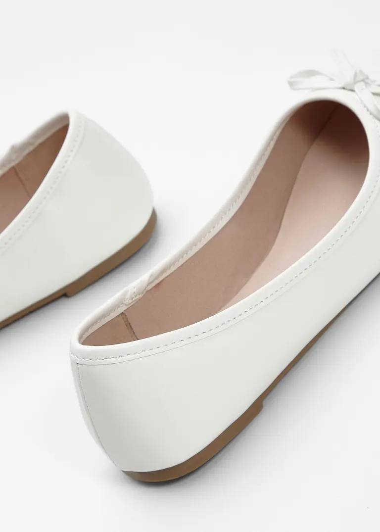 bonprix Zeitlose Ballerina mit Schleife - weiß - Damen Bis zu 55% Rabatt
