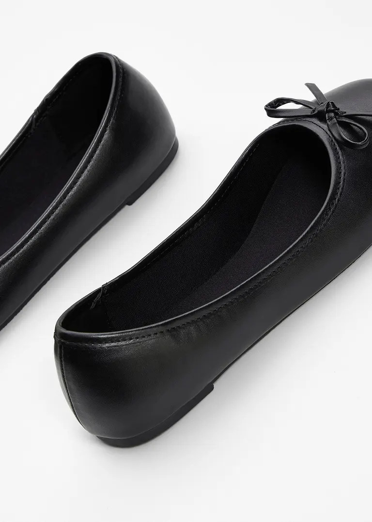 bonprix Zeitlose Ballerina mit Schleife - schwarz - Damen Discount Store für neue Produkte