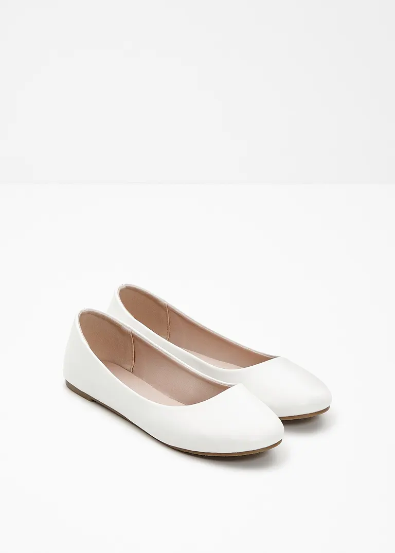 bonprix Zeitloser Ballerina in schönem Design - weiß - Damen Online