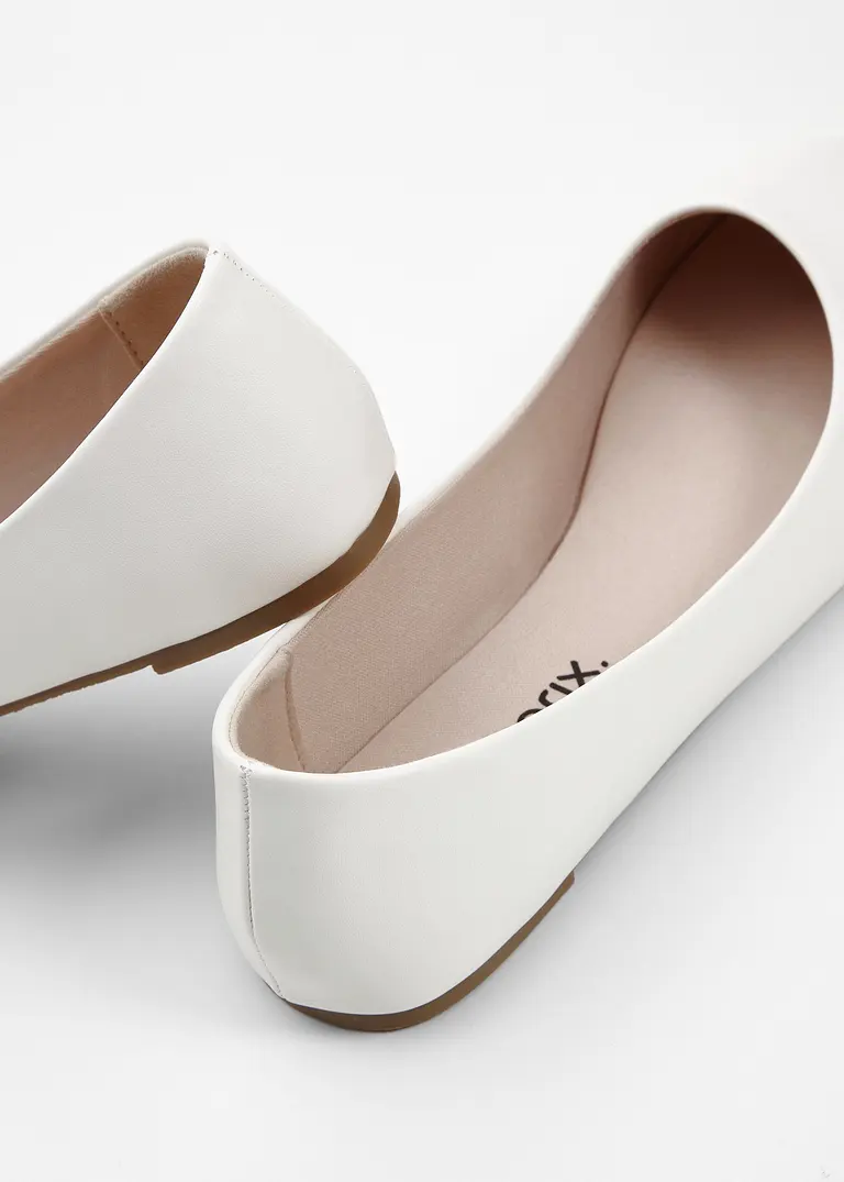 bonprix Zeitloser Ballerina in schönem Design - weiß - Damen Online