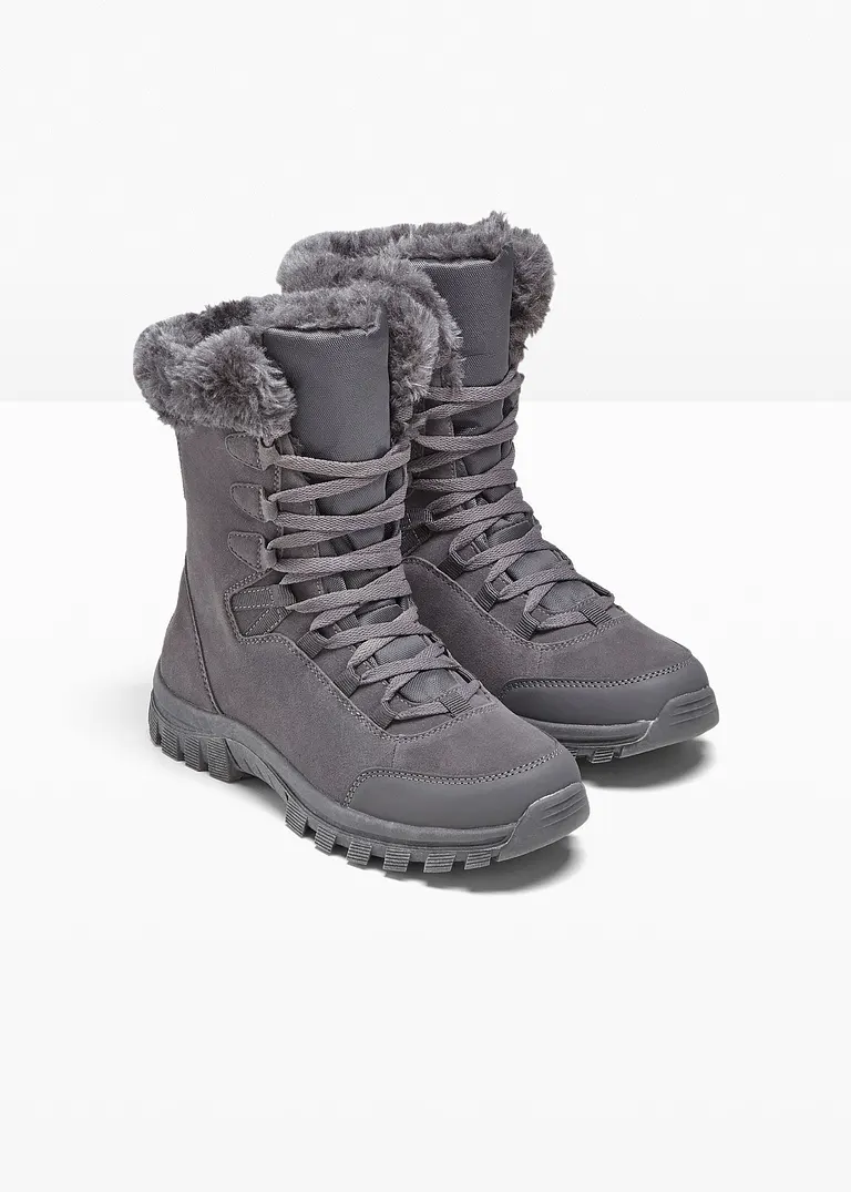 bonprix Warmer Winter Schnür Boot mit Tex-Membran - grau Verkauf