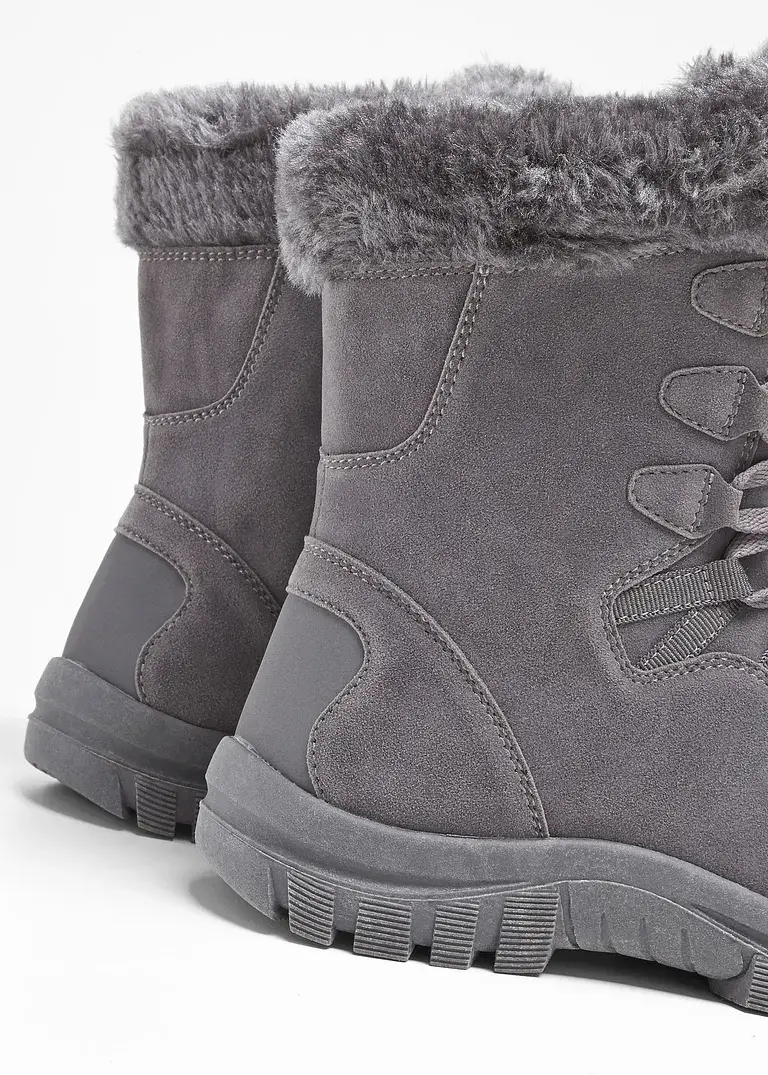 bonprix Warmer Winter Schnür Boot mit Tex-Membran - grau Verkauf