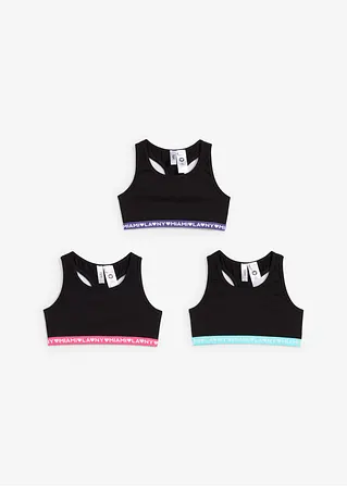 bonprix Sportliches Mädchen Bustier mit Bio-Baumwolle im 3er Pack Kostenloser Versand