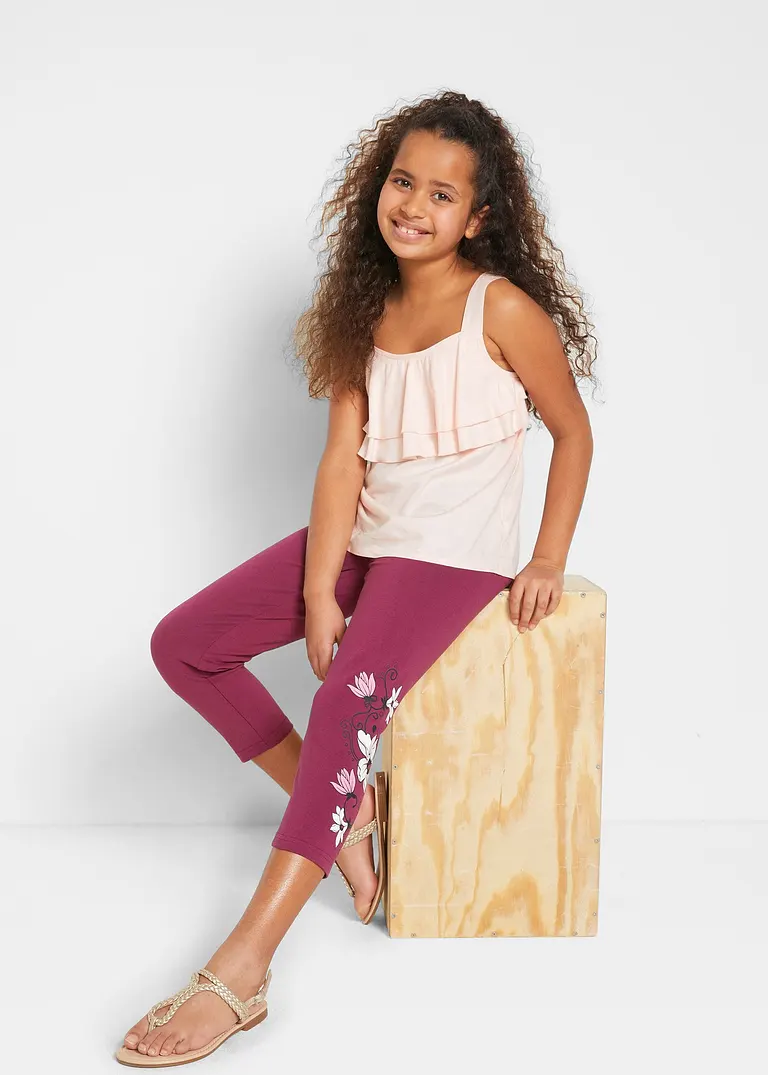 bonprix Schöne Mädchen Leggings mit dekorativem Druck - Kinder Günstig kaufen