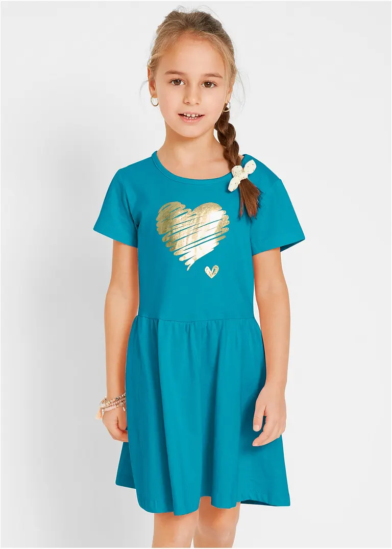 bonprix Doppelpack Mädchen Jerseykleid mit Druck - Kinder Großer Ausverkauf