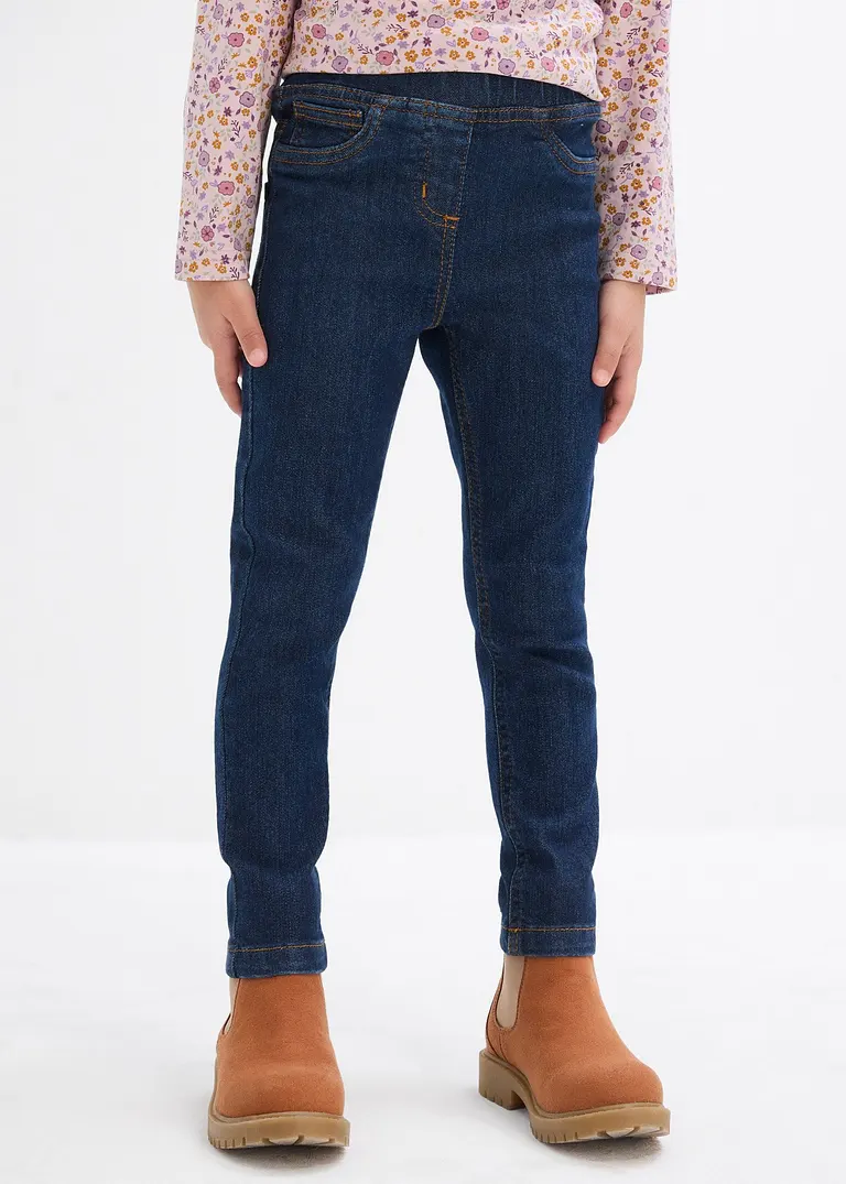 bonprix Bequeme Mädchen Jeggings - blau - Kinder Preisnachlass