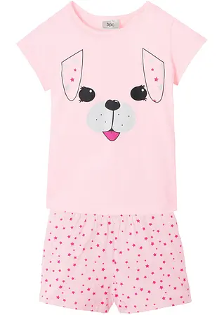 bonprix Süßer Schlafanzug mit Hunde-Print - hellrosa/fuchsia Saisonschlussverkauf