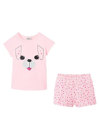 bonprix Süßer Schlafanzug mit Hunde-Print - hellrosa/fuchsia Saisonschlussverkauf