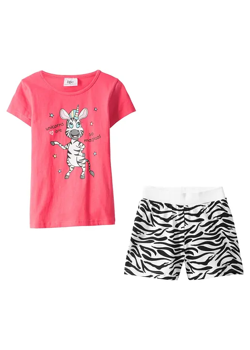 bonprix Cooler Pyjama mit witzigem Aufdruck - hellpink/weiß/schwarz Black Friday
