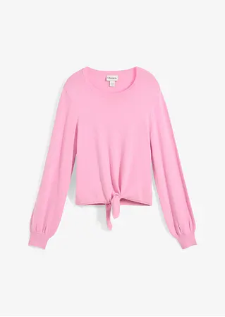 bonprix Weicher Mädchen Feinstrickpullover mit Knotendetail - rosa Weihnachtsangebot