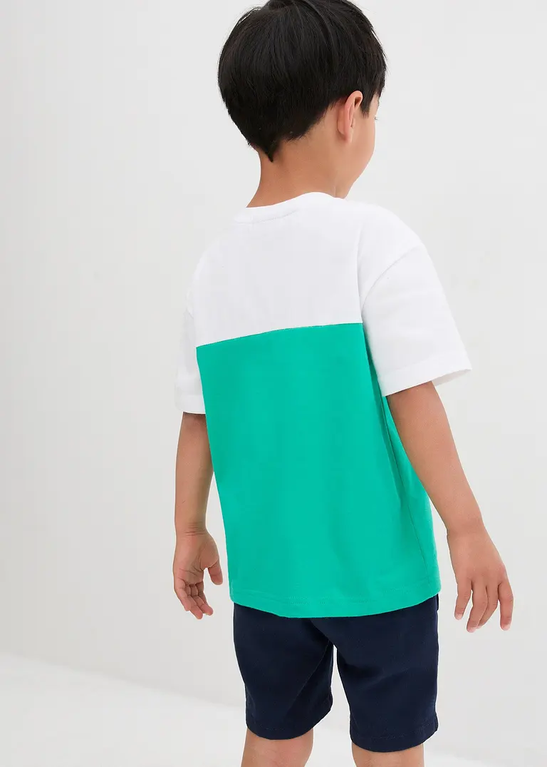 bonprix Cooles zweifarbiges T-Shirt mit Druck auf der Brust - weiß Valentinstagsangebot