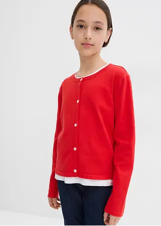 bonprix Mädchen Feinstrickjacke vielseitig kombinierbar - rot Lagerräumung