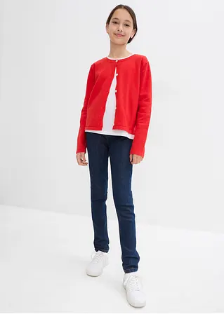 bonprix Mädchen Feinstrickjacke vielseitig kombinierbar - rot Lagerräumung