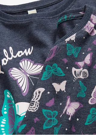 bonprix Zauberhafter Mädchen Pyjama im Doppelpack mit 2 Langarmshirt und 2 Pyjamahosen Heißer Verkauf