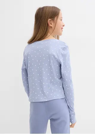 bonprix Bedrucktes Mädchen Langarmshirt aus Rippe - blau Bestseller