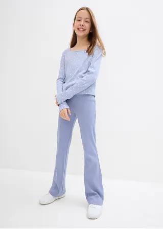 bonprix Bedrucktes Mädchen Langarmshirt aus Rippe - blau Bestseller