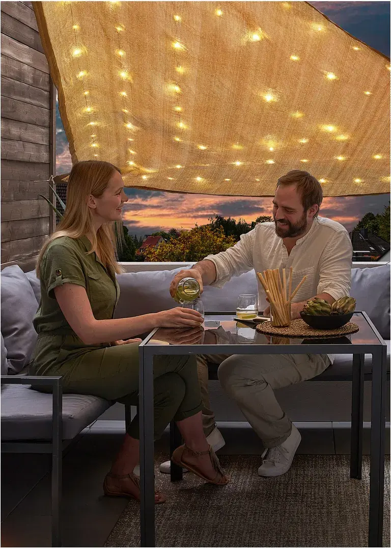 bonprix Idealer Schattenspender mit romantischer Beleuchtung - beige Super Sparpreis