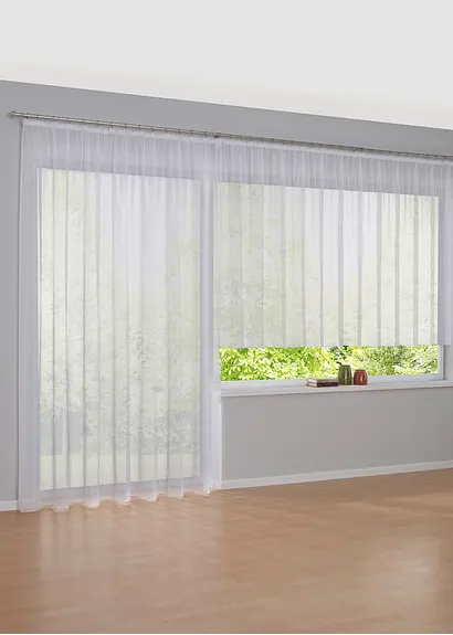 bonprix Transparenter Store in vielen Größen - weiß Kräuselband Rabatt