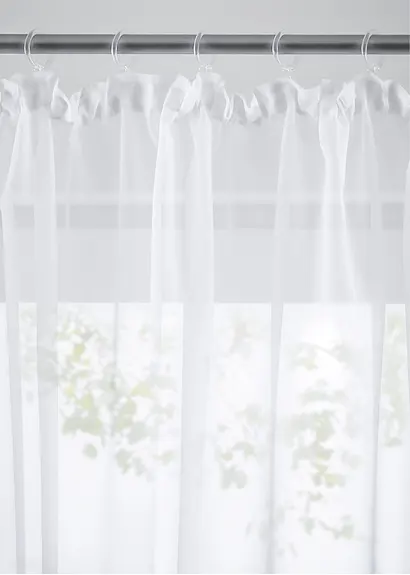 bonprix Transparenter Store in vielen Größen - weiß Kräuselband Rabatt