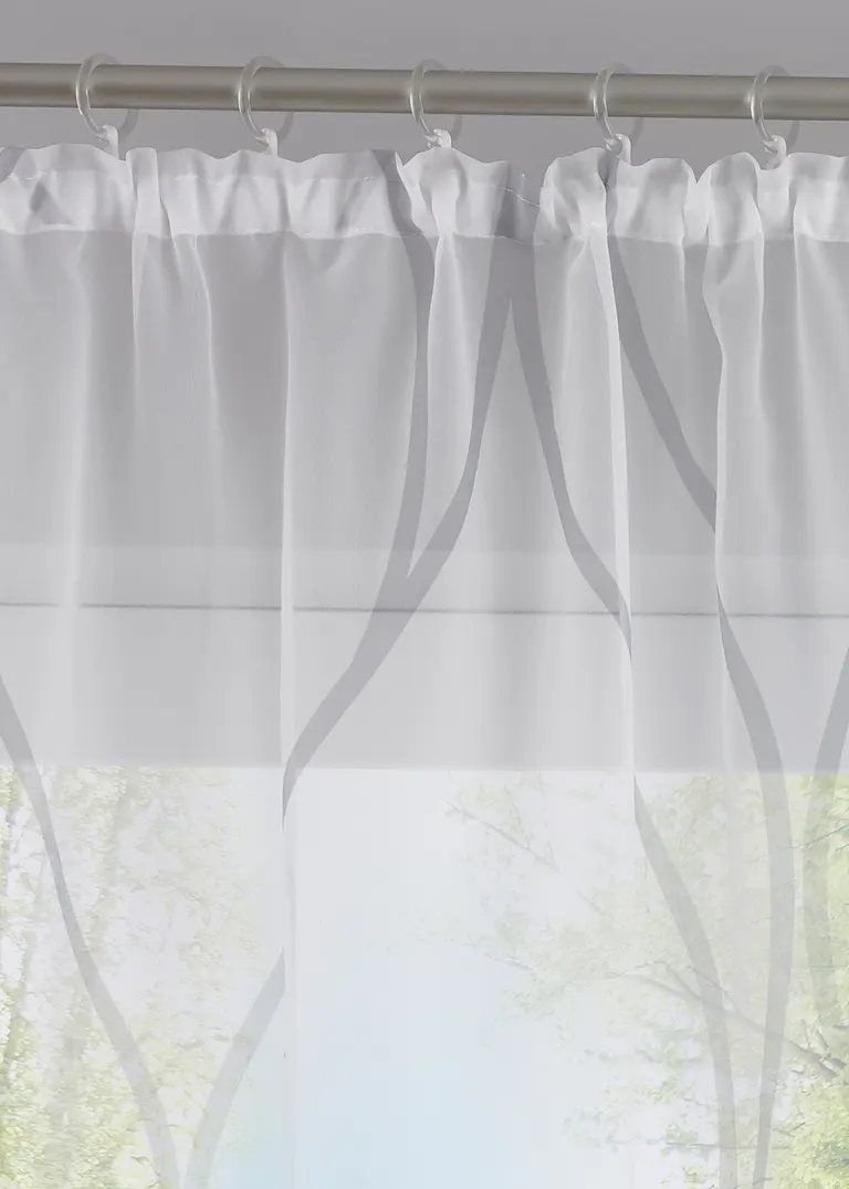 bonprix Transparenter Gardinenschal mit modernem Druck Exklusivangebot