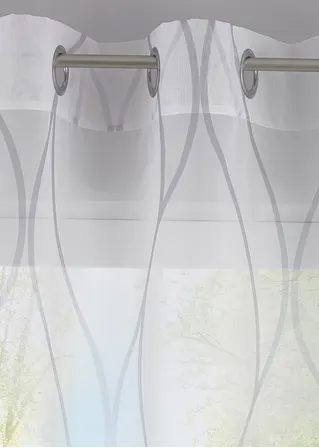 bonprix Transparenter Gardinenschal mit modernem Druck - weiß Ösen Preisnachlass