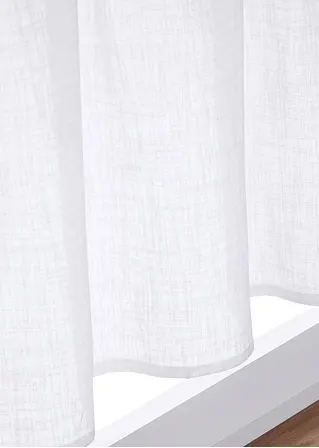 bonprix Helle Küchengardine in schlichter Leinen-Optik - weiß Tunnelzug Kauf eins, bekomm eins gratis