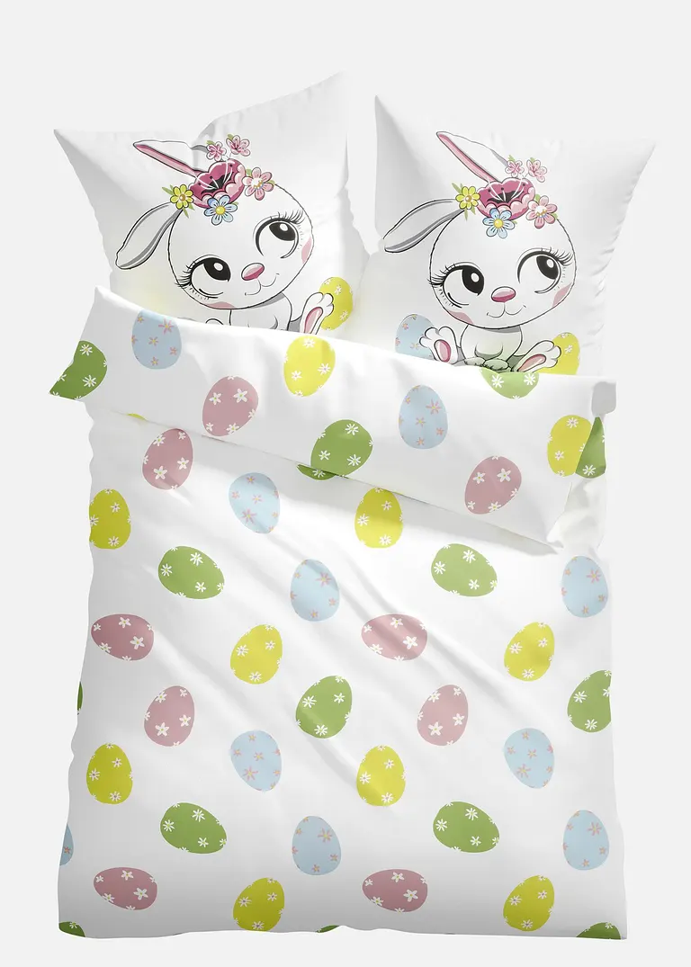 bonprix Bettwäsche mit Hase und bunten Ostereiern - bunt Baumwollgemisch Black Friday Preise